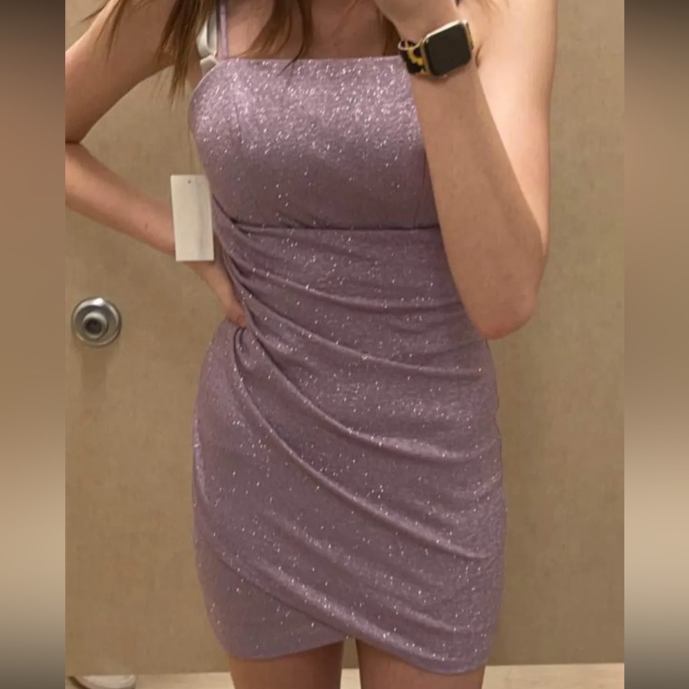 Purple homecoming dress.